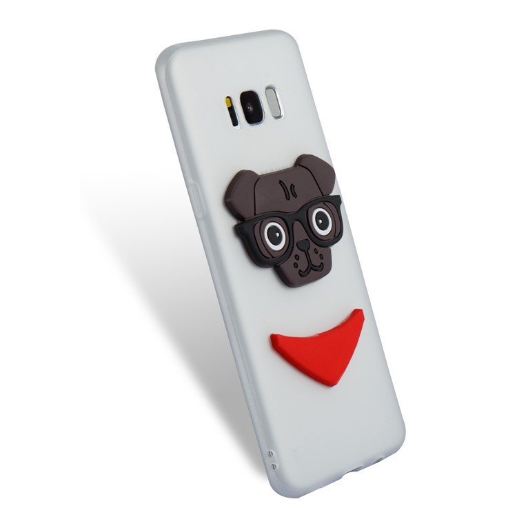 Cute 3D Puppy TPU Soft Phone Cover for Samsung Galaxy S8+ SM-G955 - White-6