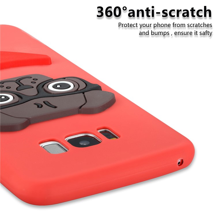 Cute 3D Puppy TPU Soft Phone Shell for Samsung Galaxy S8+ SM-G955 - Red-2