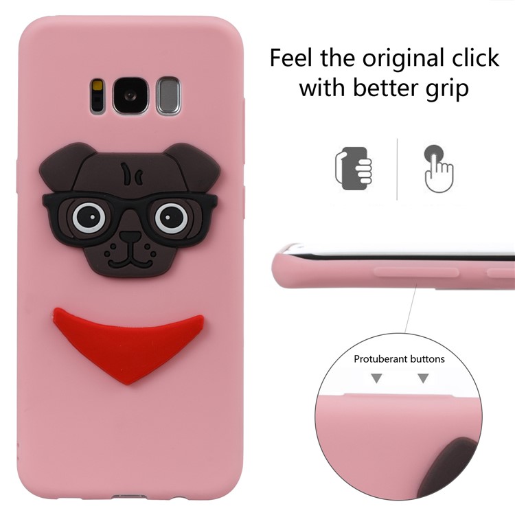 Cute 3D Puppy TPU Soft Mobile Phone Case for Samsung Galaxy S8 Plus SM-G955 - Pink-3