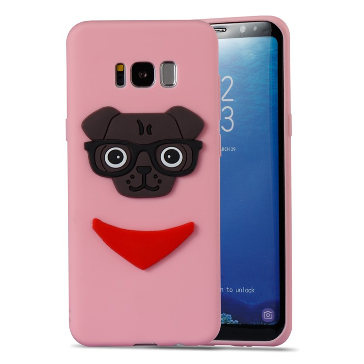 Cute 3D Puppy TPU Soft Mobile Phone Case for Samsung Galaxy S8 Plus SM-G955 - Pink-5