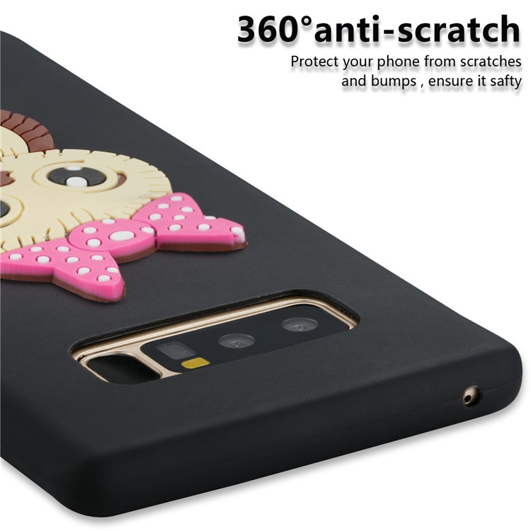 Adorable Female Owl Pattern TPU Mobile Phone Case for Samsung Galaxy Note 8 SM-N950 - Black-5