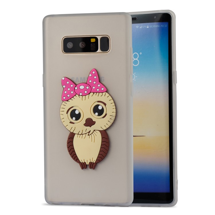 Adorable Female Owl Pattern TPU Back Phone Cover for Samsung Galaxy Note 8 SM-N950 - White-5