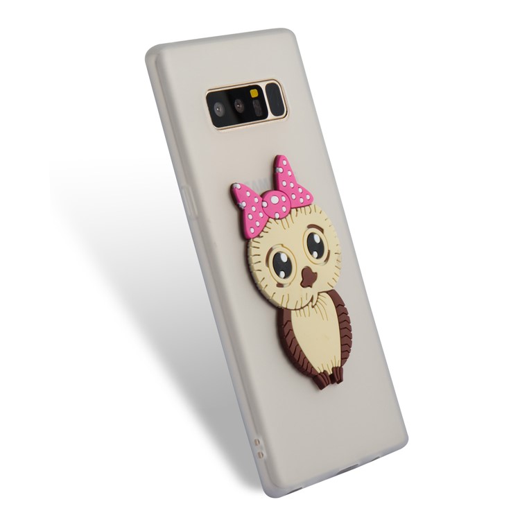 Adorable Female Owl Pattern TPU Back Phone Cover for Samsung Galaxy Note 8 SM-N950 - White-7