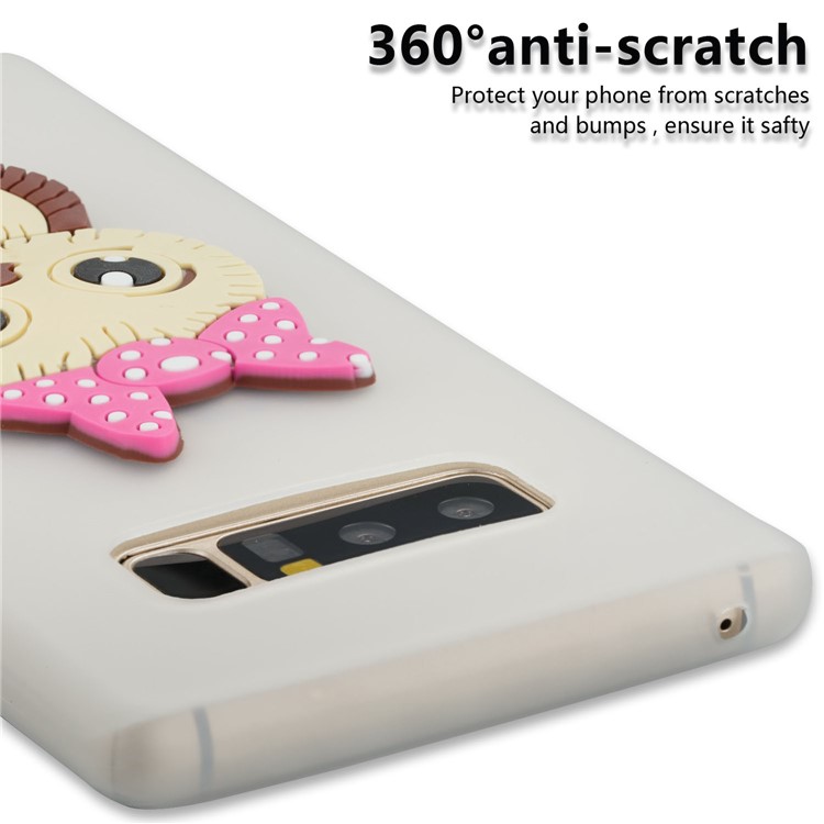 Adorable Female Owl Pattern TPU Back Phone Cover for Samsung Galaxy Note 8 SM-N950 - White-9