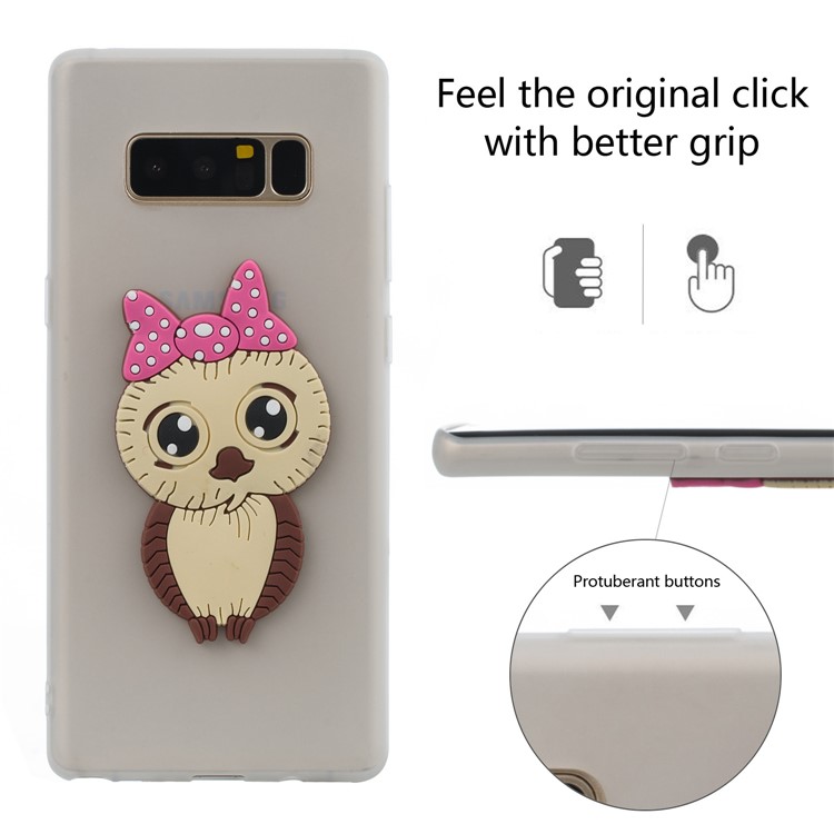 Adorable Female Owl Pattern TPU Back Phone Cover for Samsung Galaxy Note 8 SM-N950 - White-11