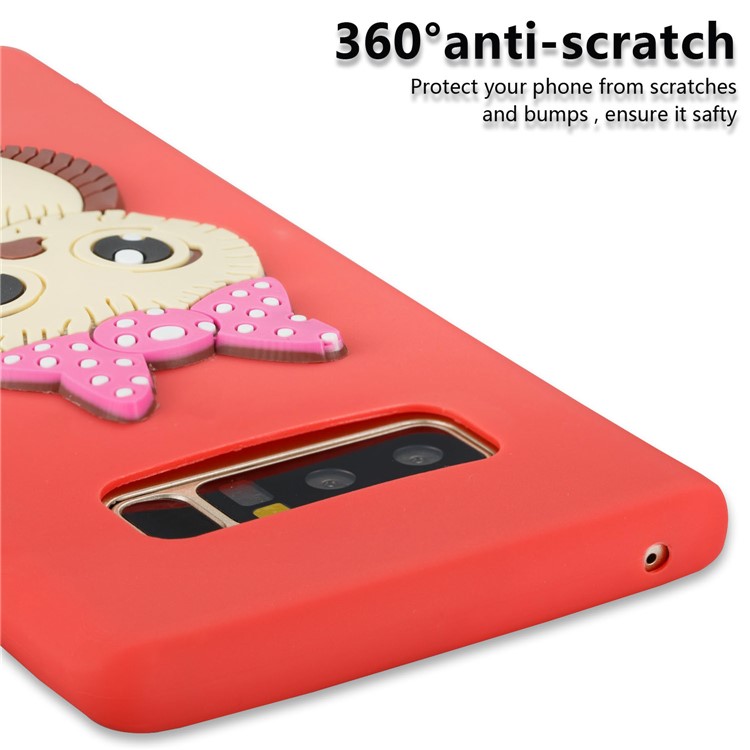 Adorable Female Owl Pattern TPU Mobile Phone Shell for Samsung Galaxy Note 8 SM-N950 - Red-9