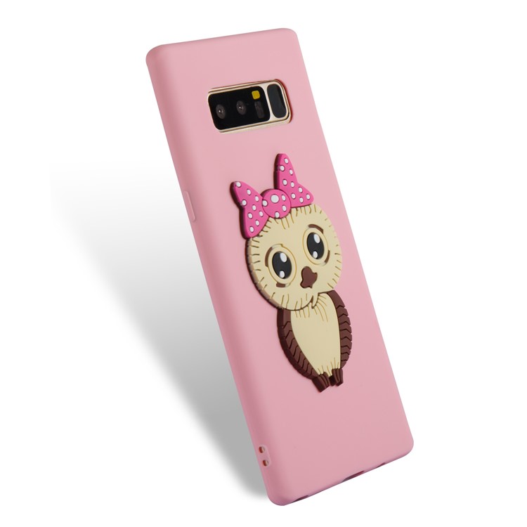 Adorable Female Owl Pattern TPU Protection Phone Casing for Samsung Galaxy Note 8 SM-N950 - Pink-4
