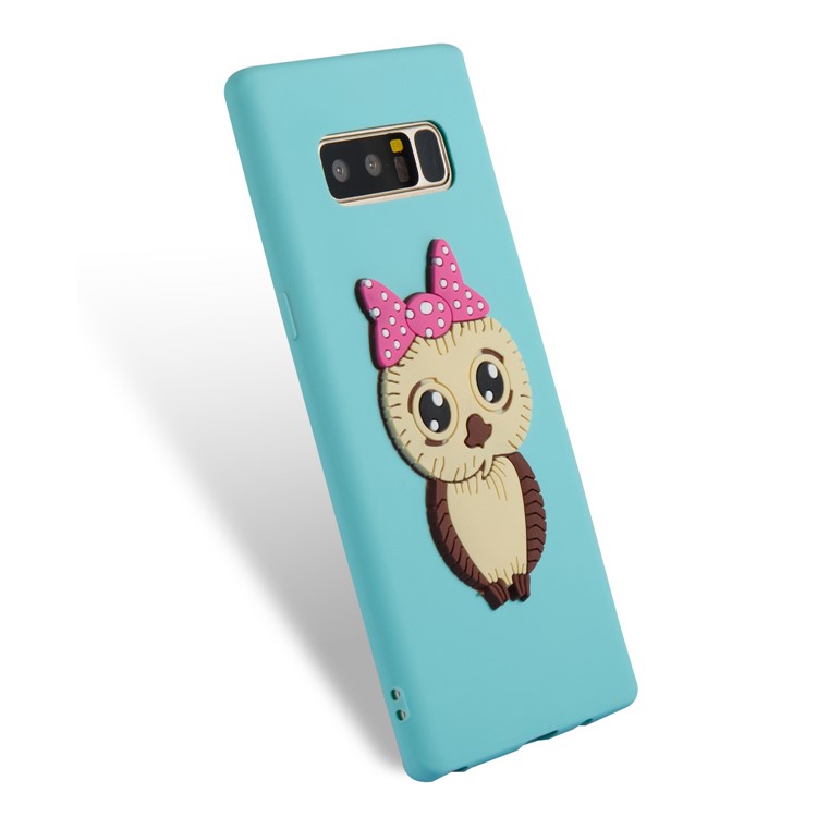 Adorable Female Owl Pattern TPU Cell Phone Cover for Samsung Galaxy Note 8 SM-N950 - Baby Blue-7