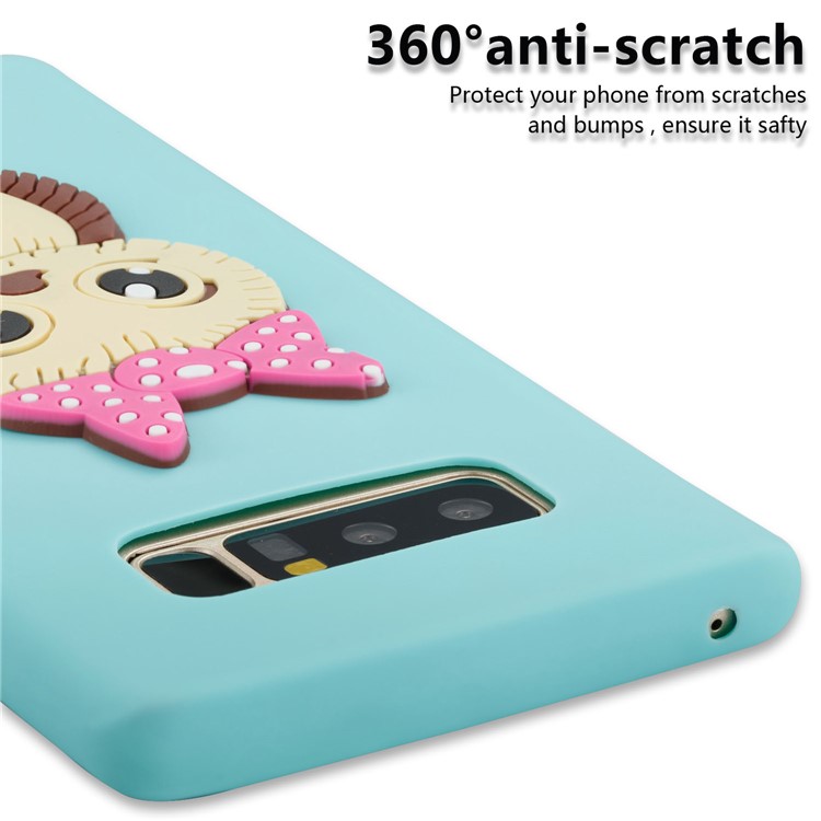 Adorable Female Owl Pattern TPU Cell Phone Cover for Samsung Galaxy Note 8 SM-N950 - Baby Blue-9