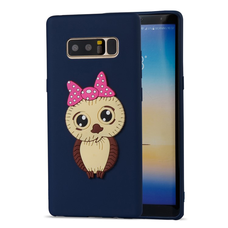 Adorable Female Owl Pattern TPU Phone Shell for Samsung Galaxy Note 8 SM-N950 - Dark Blue-3