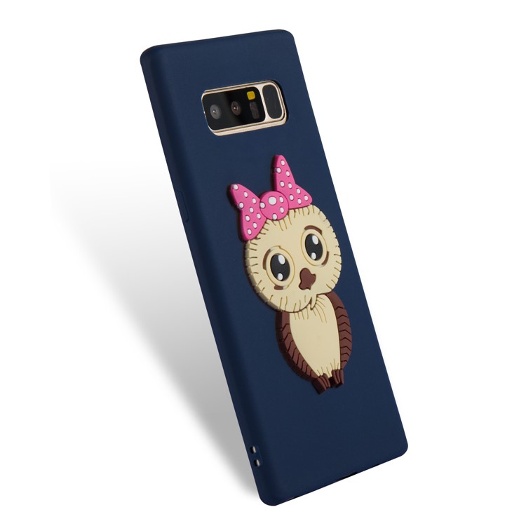 Adorable Female Owl Pattern TPU Phone Shell for Samsung Galaxy Note 8 SM-N950 - Dark Blue-4