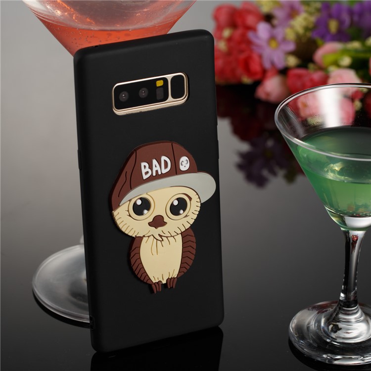 Cute Male Owl Pattern TPU Back Case for Samsung Galaxy Note 8 SM-N950 - Black-4