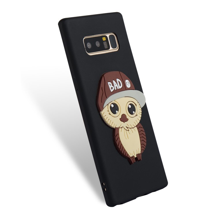 Cute Male Owl Pattern TPU Back Case for Samsung Galaxy Note 8 SM-N950 - Black-6