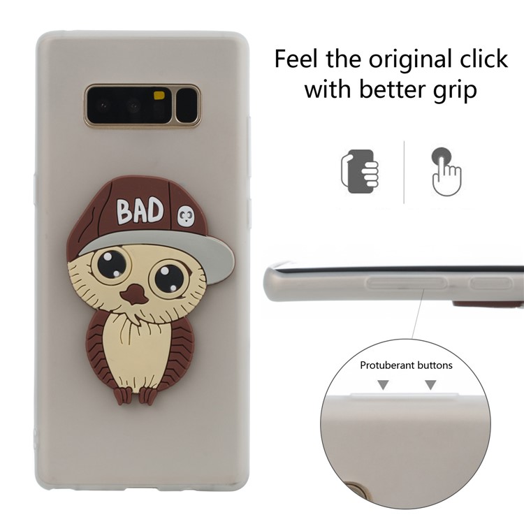 Cute Male Owl Pattern TPU Phone Cover for Samsung Galaxy Note 8 SM-N950 - White-1
