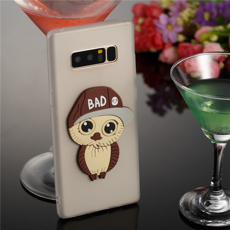 Cute Male Owl Pattern TPU Phone Cover for Samsung Galaxy Note 8 SM-N950 - White-2