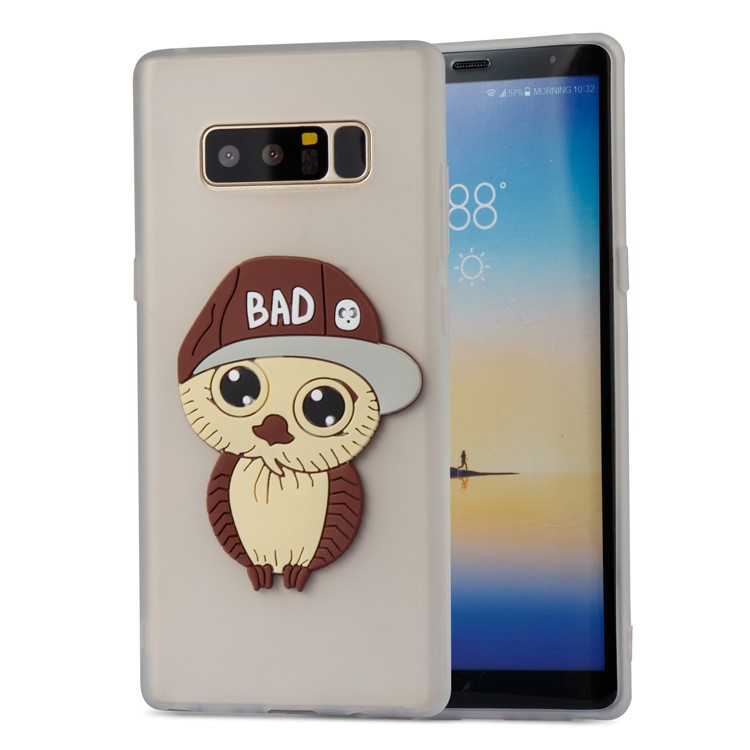 Cute Male Owl Pattern TPU Phone Cover for Samsung Galaxy Note 8 SM-N950 - White-3