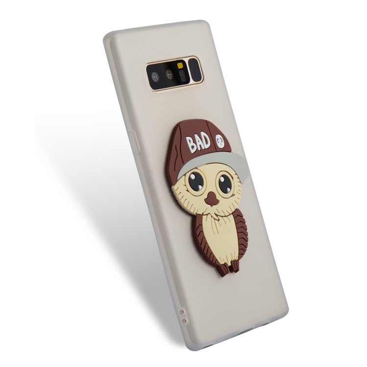 Cute Male Owl Pattern TPU Phone Cover for Samsung Galaxy Note 8 SM-N950 - White-4