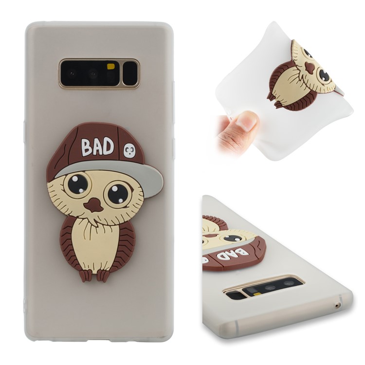 Cute Male Owl Pattern TPU Phone Cover for Samsung Galaxy Note 8 SM-N950 - White-5