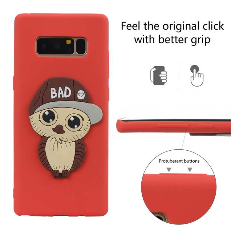 Cute Male Owl Pattern TPU Phone Shell for Samsung Galaxy Note 8 SM-N950 - Red-3