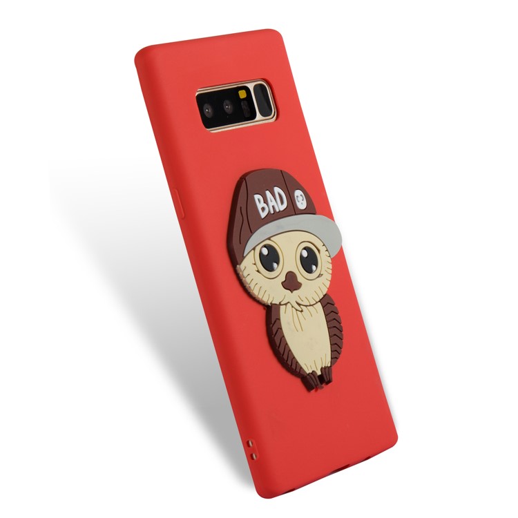 Cute Male Owl Pattern TPU Phone Shell for Samsung Galaxy Note 8 SM-N950 - Red-6