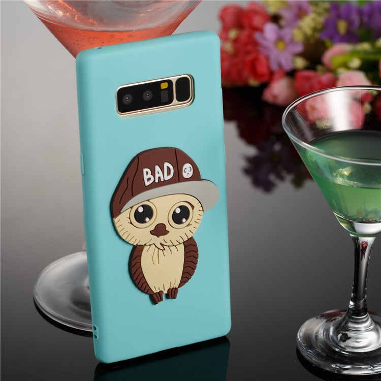 Cute Male Owl Pattern TPU Mobile Phone Cover for Samsung Galaxy Note 8 SM-N950 - Baby Blue-2