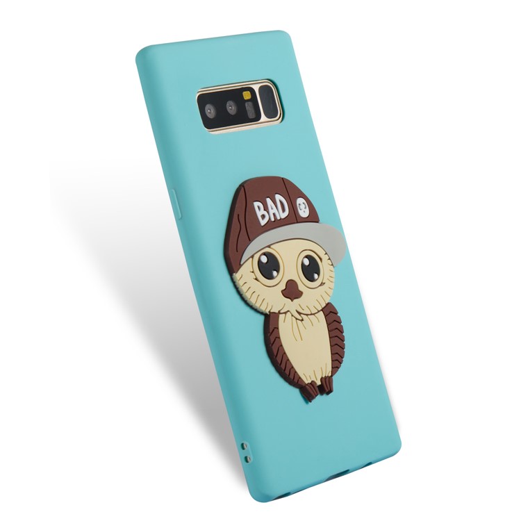 Cute Male Owl Pattern TPU Mobile Phone Cover for Samsung Galaxy Note 8 SM-N950 - Baby Blue-4