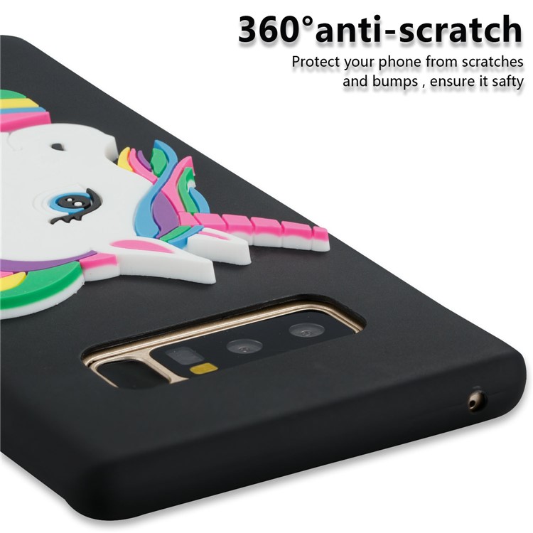 Cute 3D Unicorns TPU Soft Phone Case for Samsung Galaxy Note 8 SM-N950 - Black-2