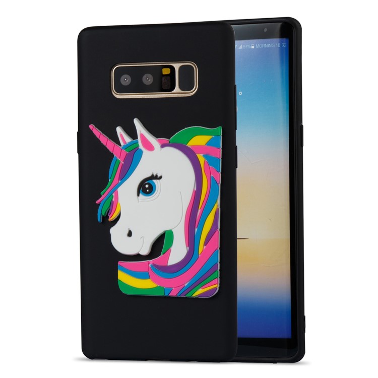 Cute 3D Unicorns TPU Soft Phone Case for Samsung Galaxy Note 8 SM-N950 - Black-5