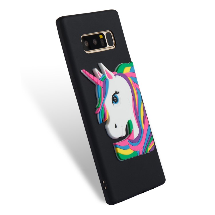Cute 3D Unicorns TPU Soft Phone Case for Samsung Galaxy Note 8 SM-N950 - Black-6