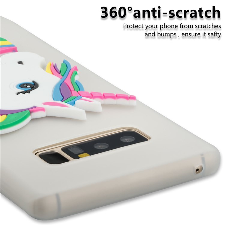 Cute 3D Unicorns TPU Soft Phone Cover for Samsung Galaxy Note 8 SM-N950 - White-2
