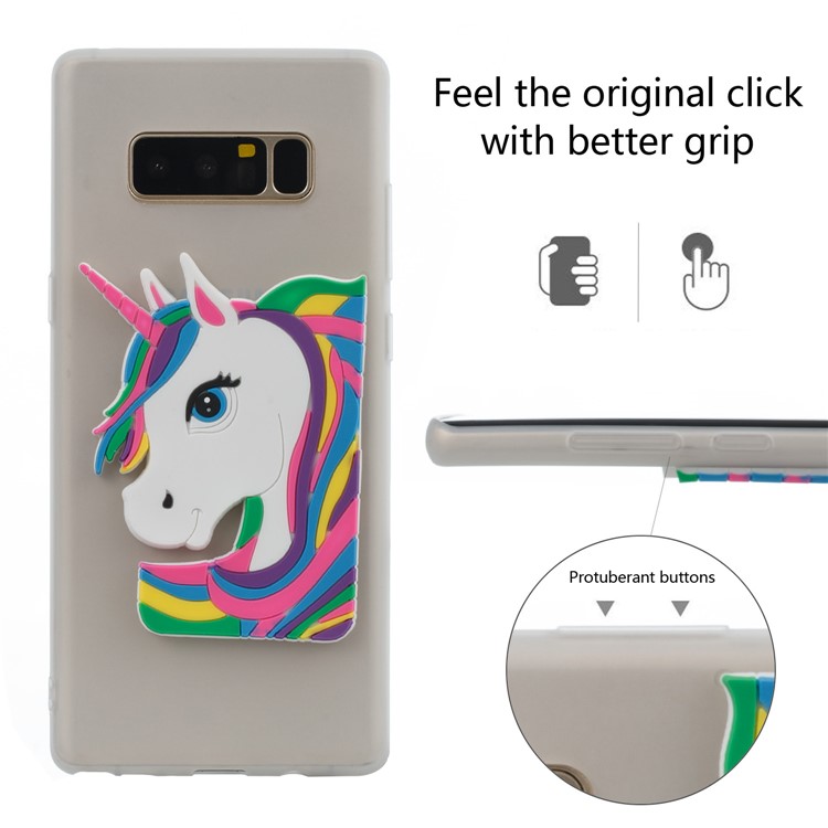Cute 3D Unicorns TPU Soft Phone Cover for Samsung Galaxy Note 8 SM-N950 - White-3