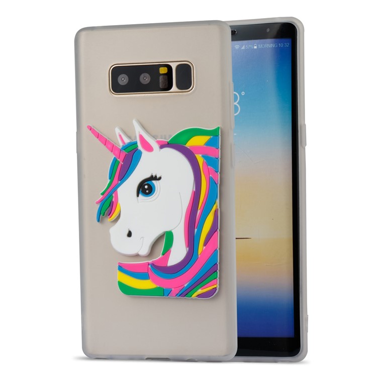 Cute 3D Unicorns TPU Soft Phone Cover for Samsung Galaxy Note 8 SM-N950 - White-5