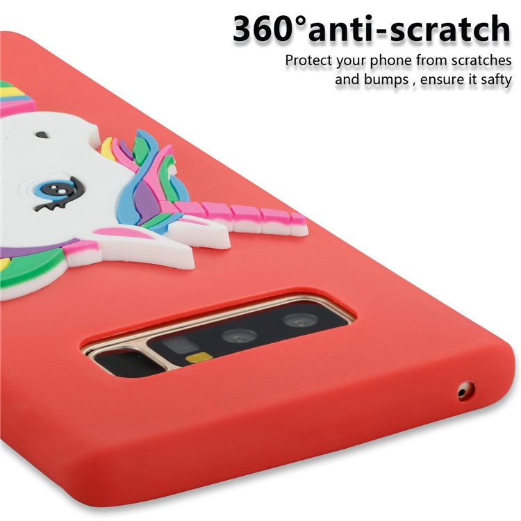 Cute 3D Unicorns TPU Soft Phone Shell for Samsung Galaxy Note 8 SM-N950 - Red-2