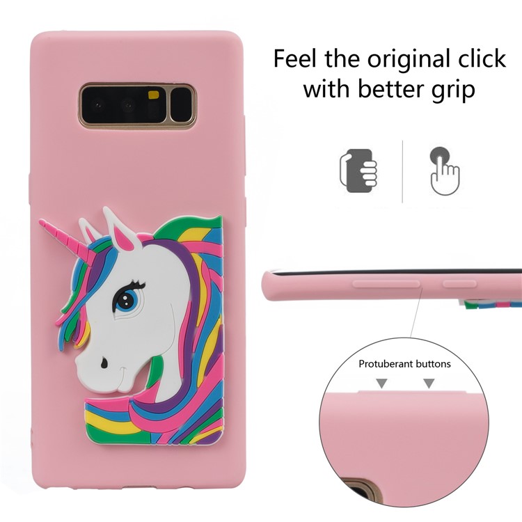 Cute 3D Unicorns TPU Soft Phone Casing for Samsung Galaxy Note 8 SM-N950 - Pink-3