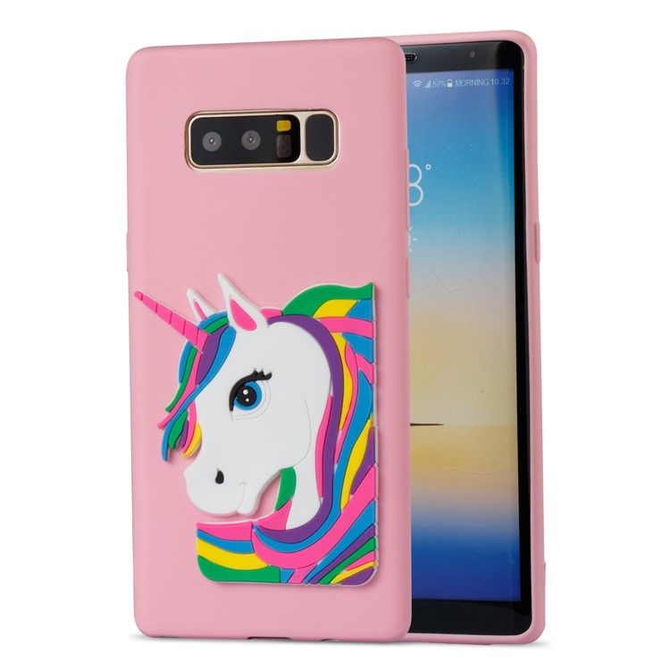 Cute 3D Unicorns TPU Soft Phone Casing for Samsung Galaxy Note 8 SM-N950 - Pink-5