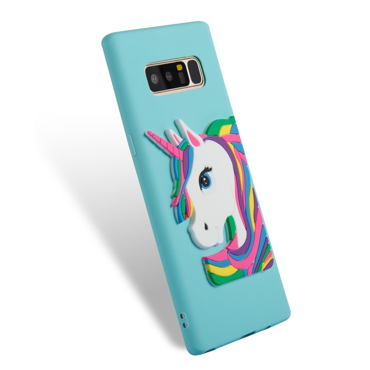 Cute 3D Unicorns TPU Soft Mobile Phone Case for Samsung Galaxy Note 8 SM-N950 - Baby Blue-6