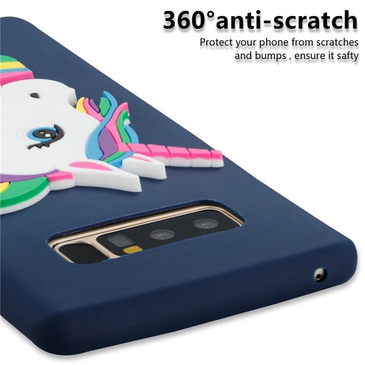Cute 3D Unicorns TPU Soft Cell Phone Case for Samsung Galaxy Note 8 SM-N950 - Dark Blue-2