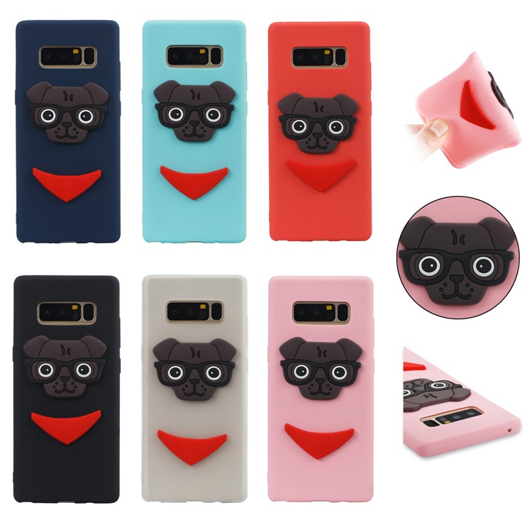 Lovely Dog Pattern TPU Phone Case for Samsung Galaxy Note 8 SM-N950 - Black-7