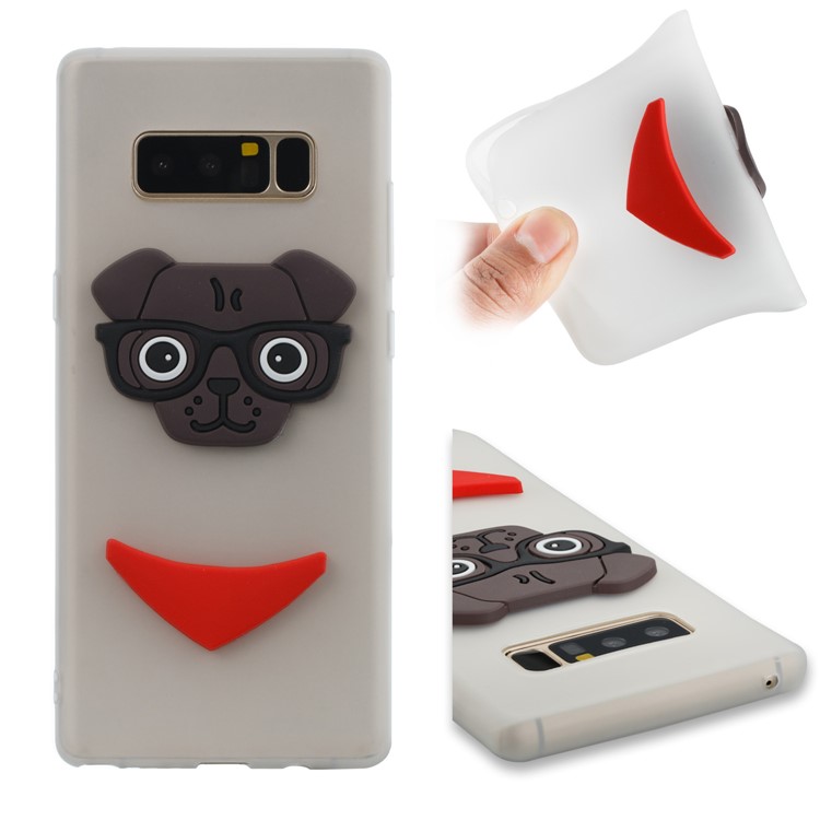 Lovely Dog Pattern TPU Mobile Case for Samsung Galaxy Note 8 SM-N950 - White-1
