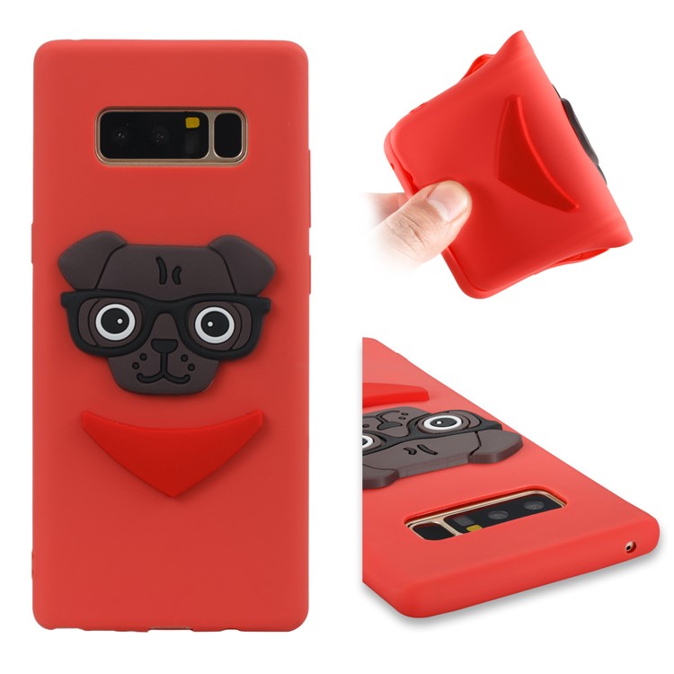 Lovely Dog Pattern TPU Cell Phone Case for Samsung Galaxy Note 8 SM-N950 - Red-1