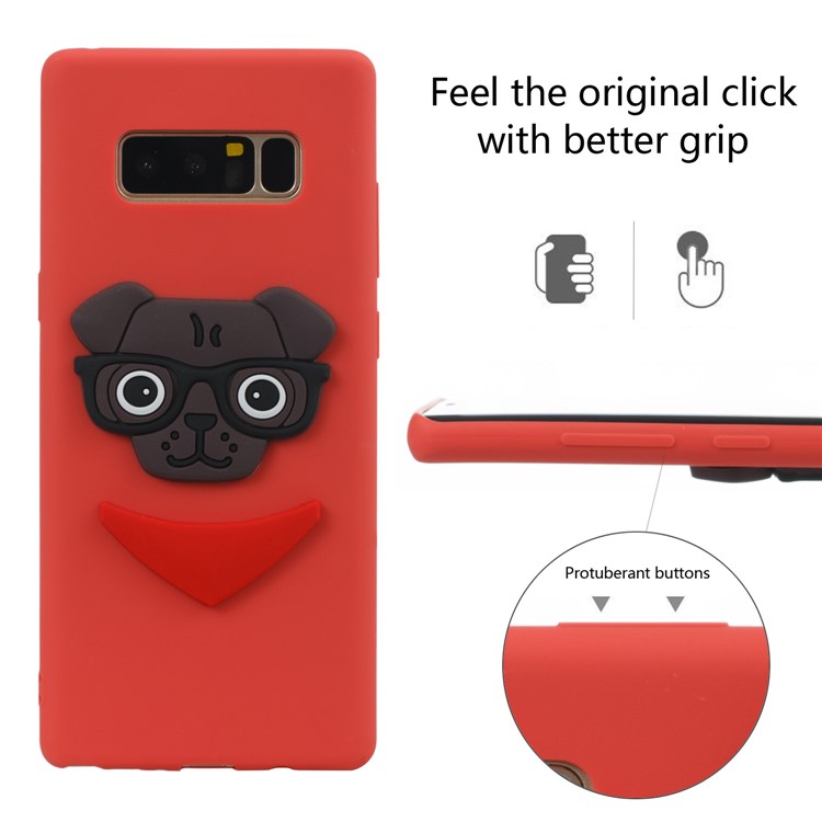 Lovely Dog Pattern TPU Cell Phone Case for Samsung Galaxy Note 8 SM-N950 - Red-3