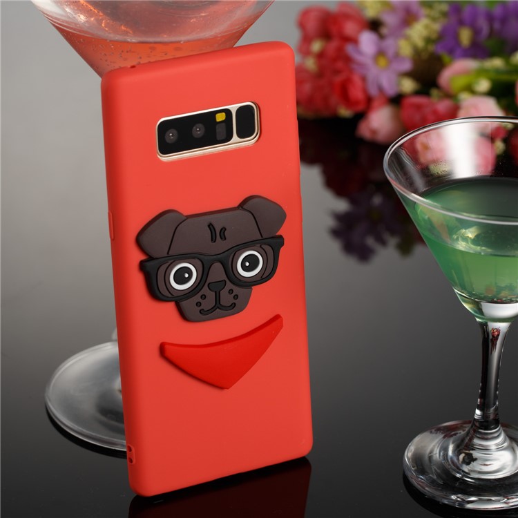 Lovely Dog Pattern TPU Cell Phone Case for Samsung Galaxy Note 8 SM-N950 - Red-4