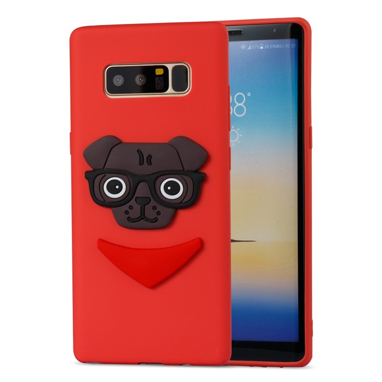 Lovely Dog Pattern TPU Cell Phone Case for Samsung Galaxy Note 8 SM-N950 - Red-5