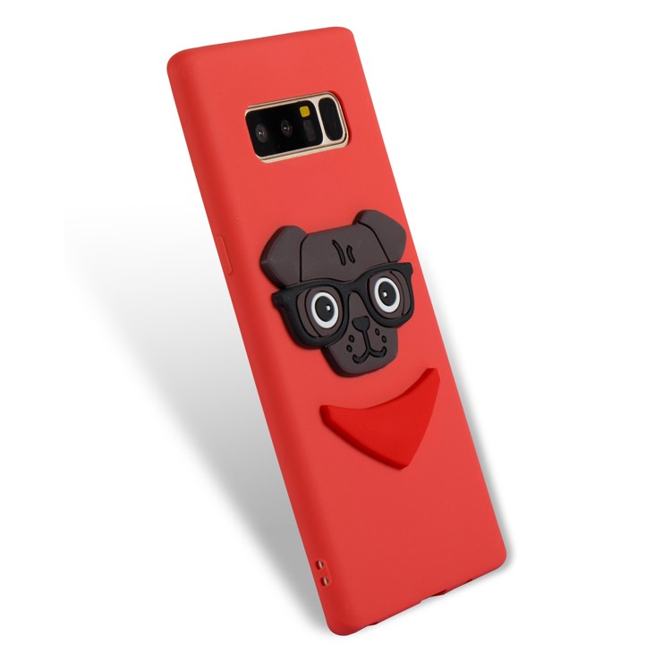 Lovely Dog Pattern TPU Cell Phone Case for Samsung Galaxy Note 8 SM-N950 - Red-6