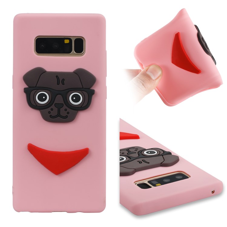Lovely Dog Pattern TPU Mobile Phone Case Accessory for Samsung Galaxy Note 8 SM-N950 - Pink-1