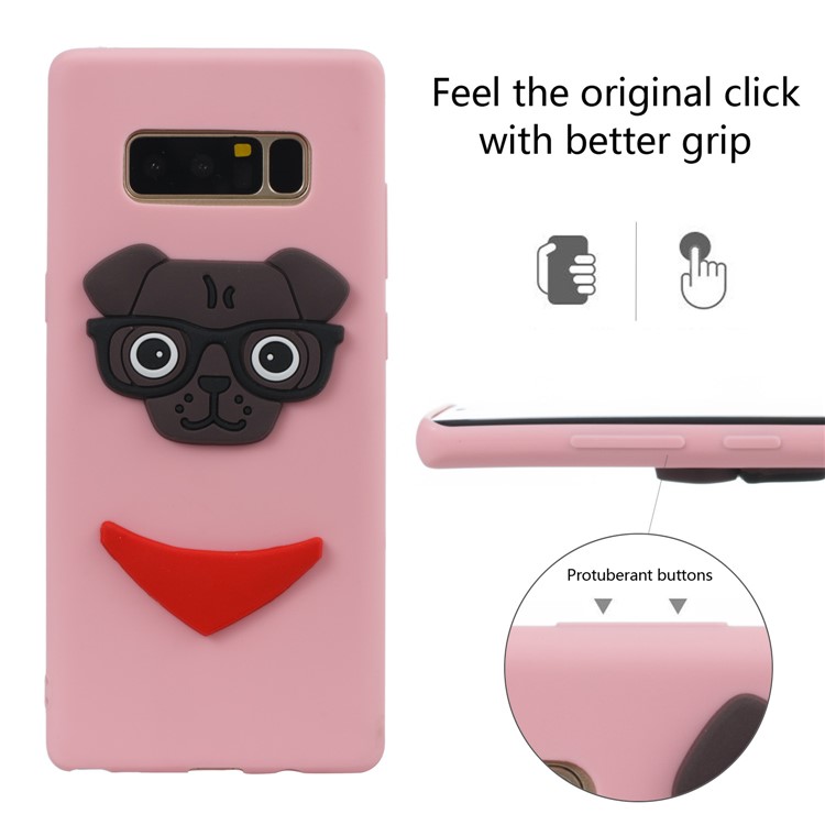 Lovely Dog Pattern TPU Mobile Phone Case Accessory for Samsung Galaxy Note 8 SM-N950 - Pink-3