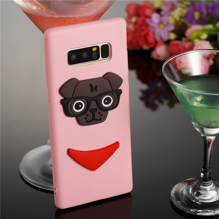 Lovely Dog Pattern TPU Mobile Phone Case Accessory for Samsung Galaxy Note 8 SM-N950 - Pink-4