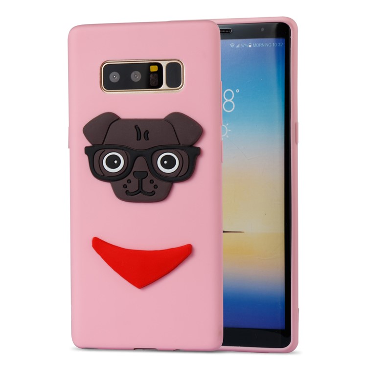 Lovely Dog Pattern TPU Mobile Phone Case Accessory for Samsung Galaxy Note 8 SM-N950 - Pink-5