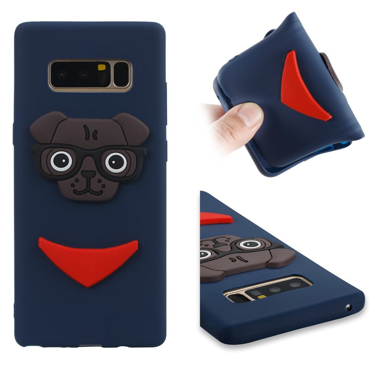 Lovely Dog Pattern TPU Cover Shell for Samsung Galaxy Note 8 SM-N950 - Dark Blue-1