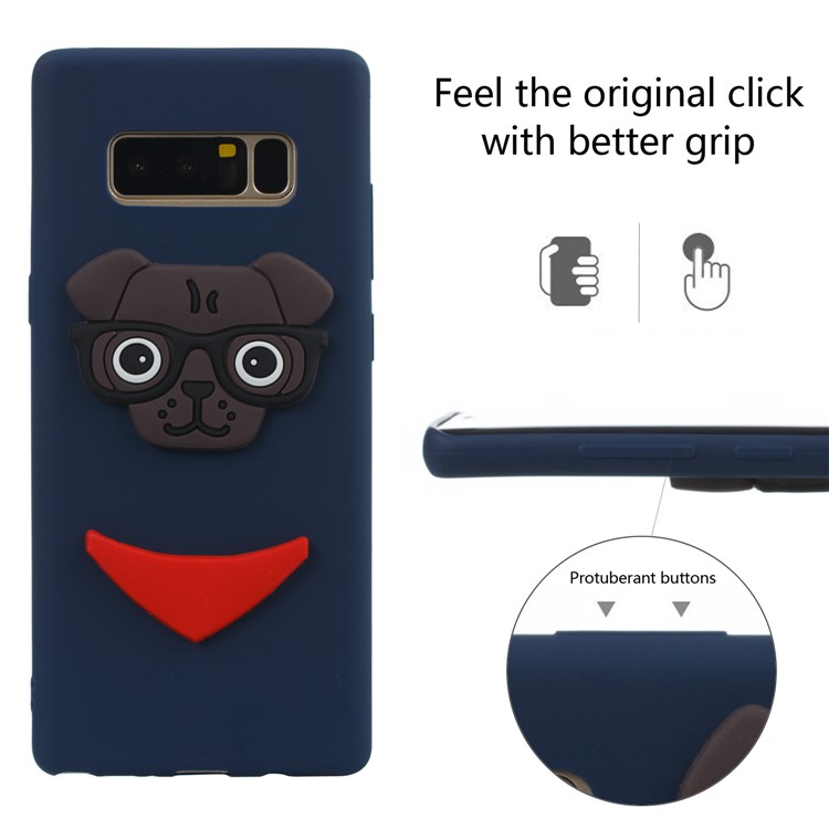 Lovely Dog Pattern TPU Cover Shell for Samsung Galaxy Note 8 SM-N950 - Dark Blue-3
